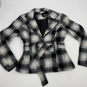 Ashley 26 International‎ Women's Plaid Wool Blend Peplum Jacket - Size L
